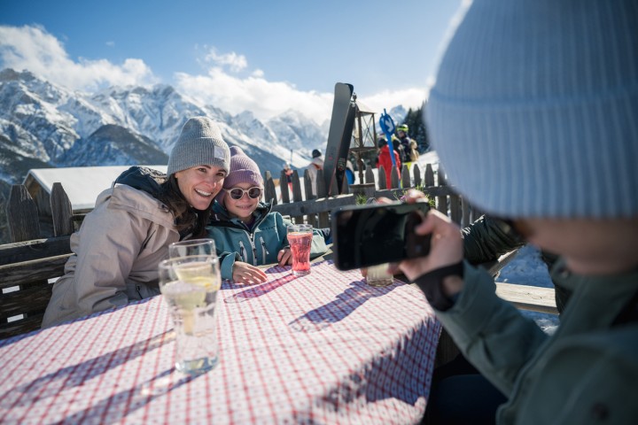 Stubai Valley, Tyrol - Ski hut break with souvenir photo